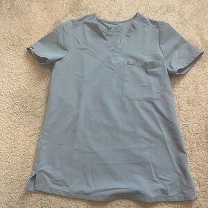 Figs Baby Blue Scrub Top